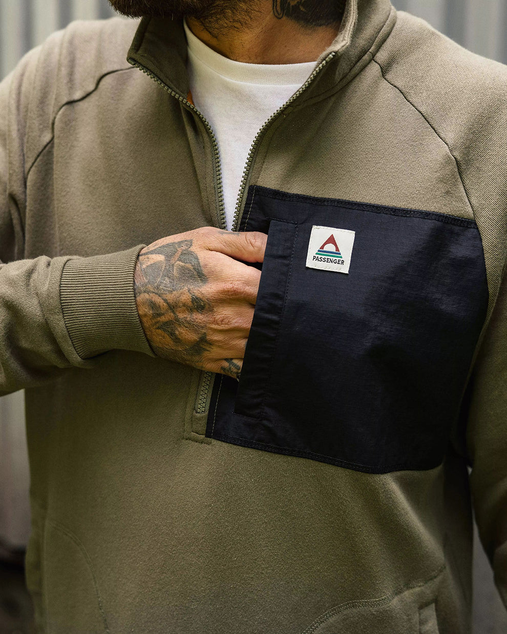 Dusty Olive Oversized Graphic Sweatshirt