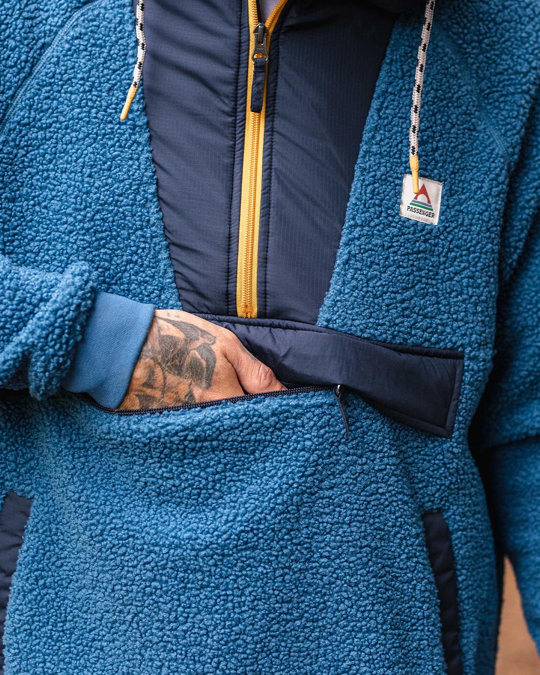 Woodland Recycled Polar-lined Sherpa Fleece - Blue Steel - Lifestyle