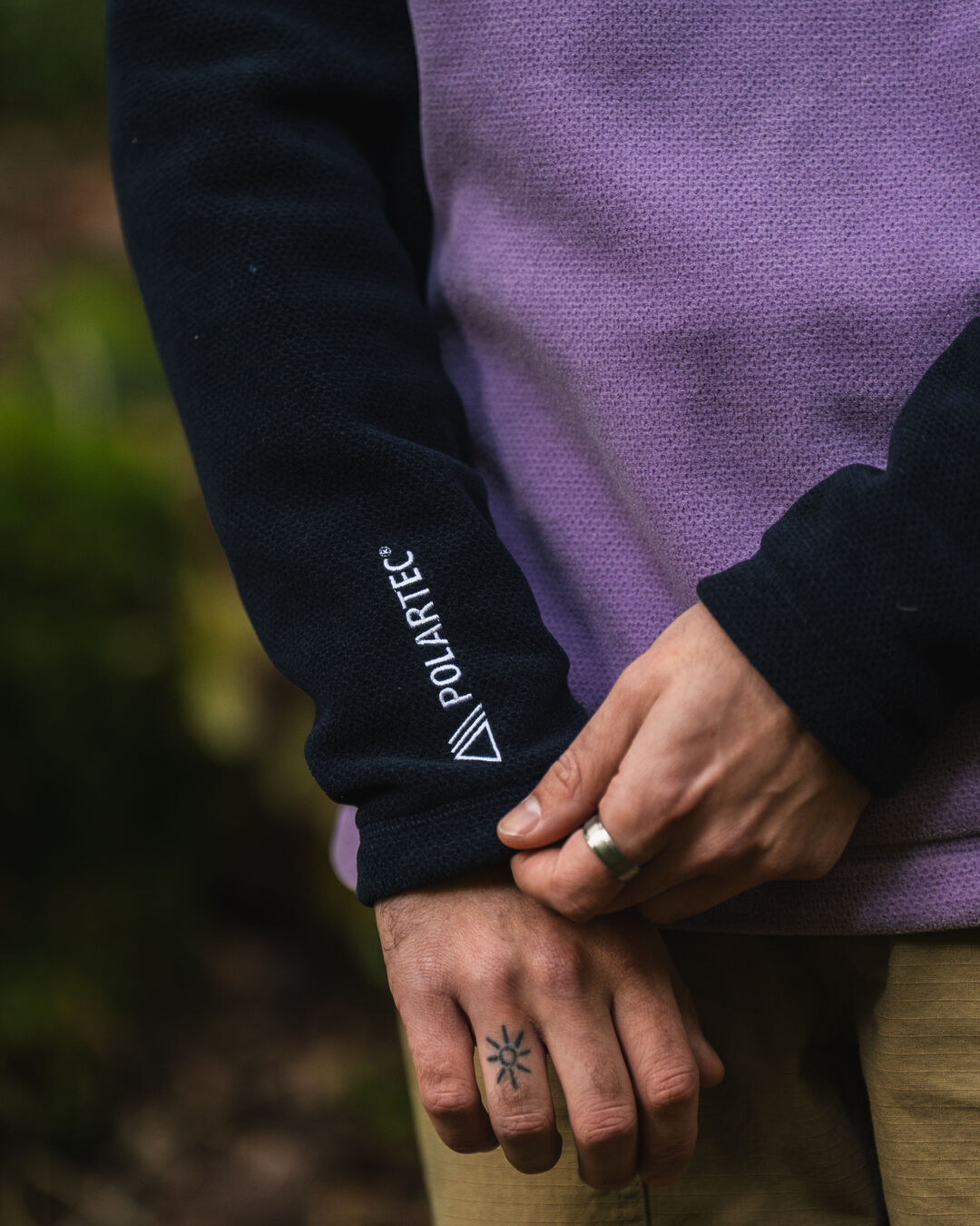 Men's Highland Recycled Polartec® Fleece - Lilac/ Deep Navy - Lifestyle
