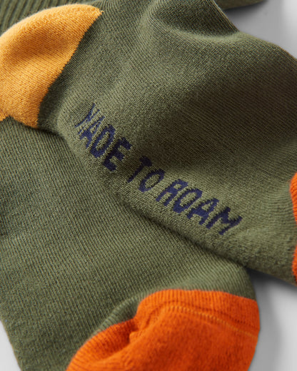 Organic Midweight Crew Socks - Khaki - Flatlay