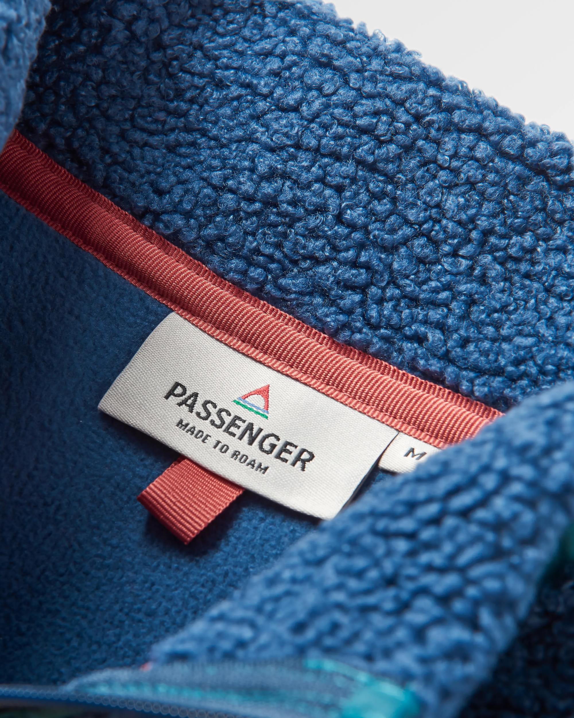 Born Explorer Recycled Polar-Lined Sherpa Fleece - Dark Denim - Flatlay