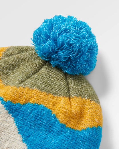 Scenic Recycled Bobble Hat - Scenic Bluejay - Flatlay