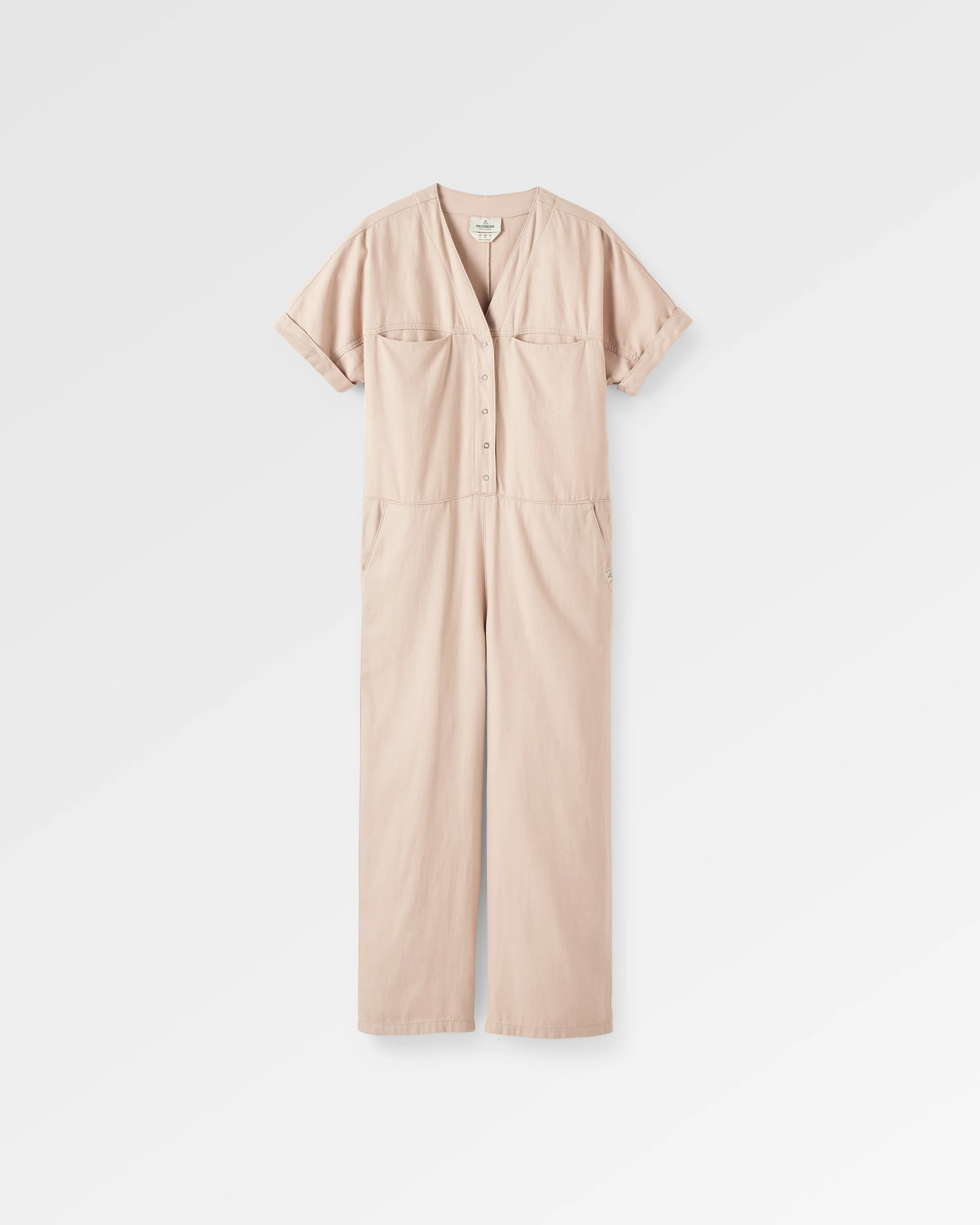 Esen Short Sleeve Jumpsuit - Simply Taupe - Flatlay
