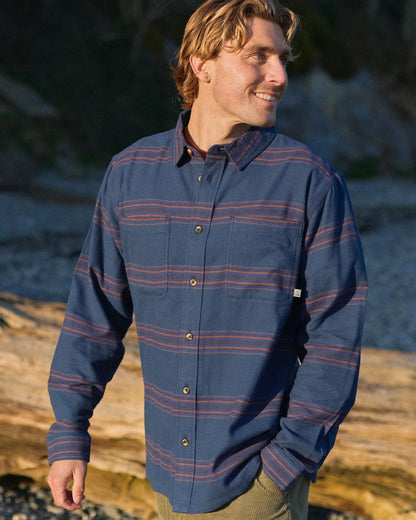 Backcountry Stripe Light Shirt - Rich Navy/Deep Plum Stripe - Lifestyle