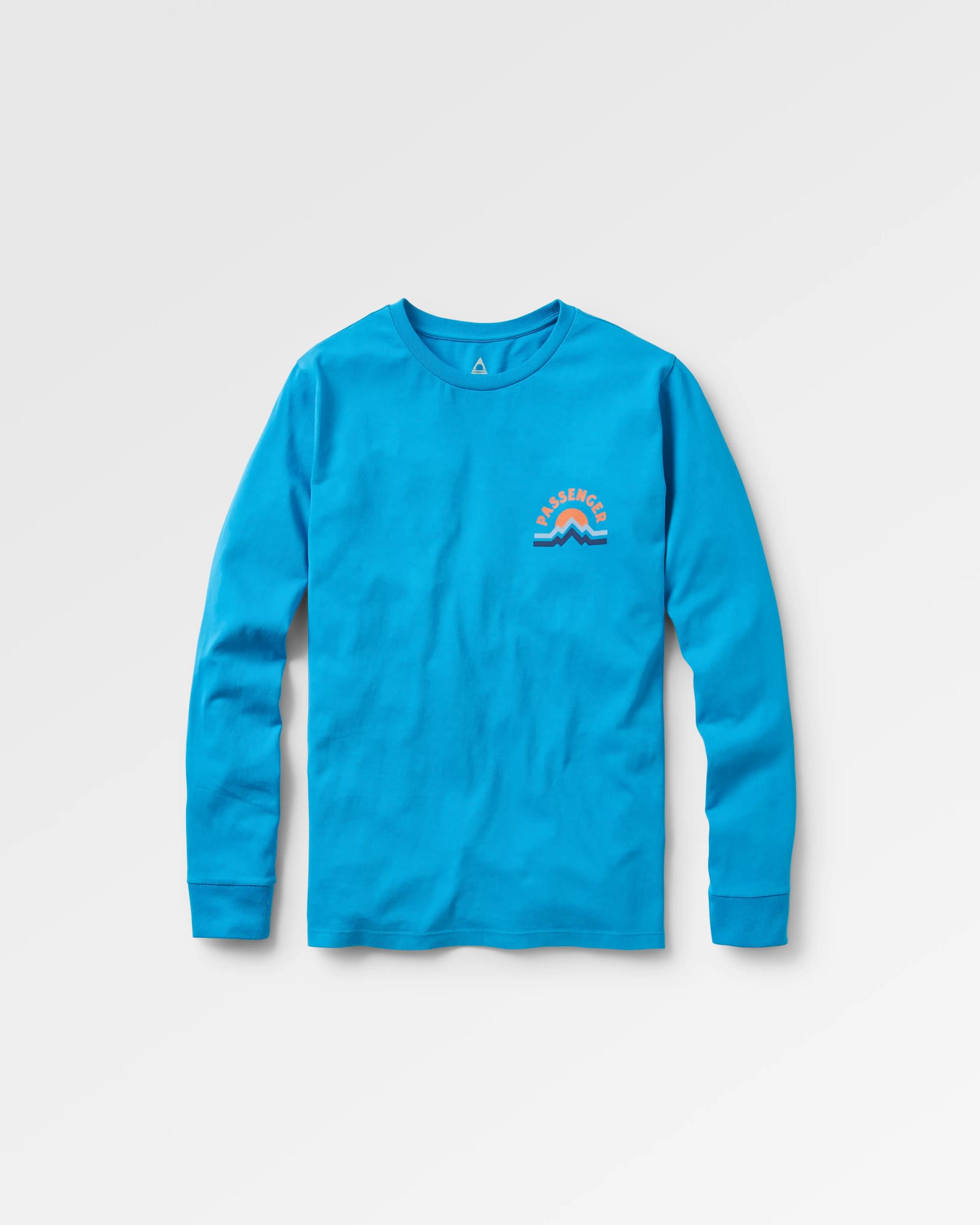 Breathe Recycled Cotton  LS T-Shirt - Atlantic Blue - Flatlay