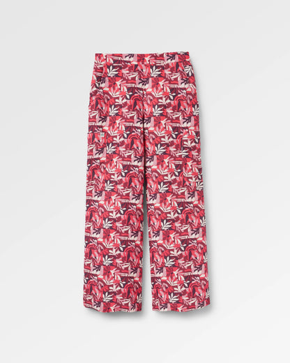 Someday Linen Trouser - Mountain Foliage Cranberry - Flatlay