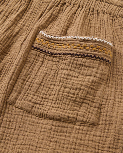 Waveney Cotton Short - Caramel Brown - Flatlay