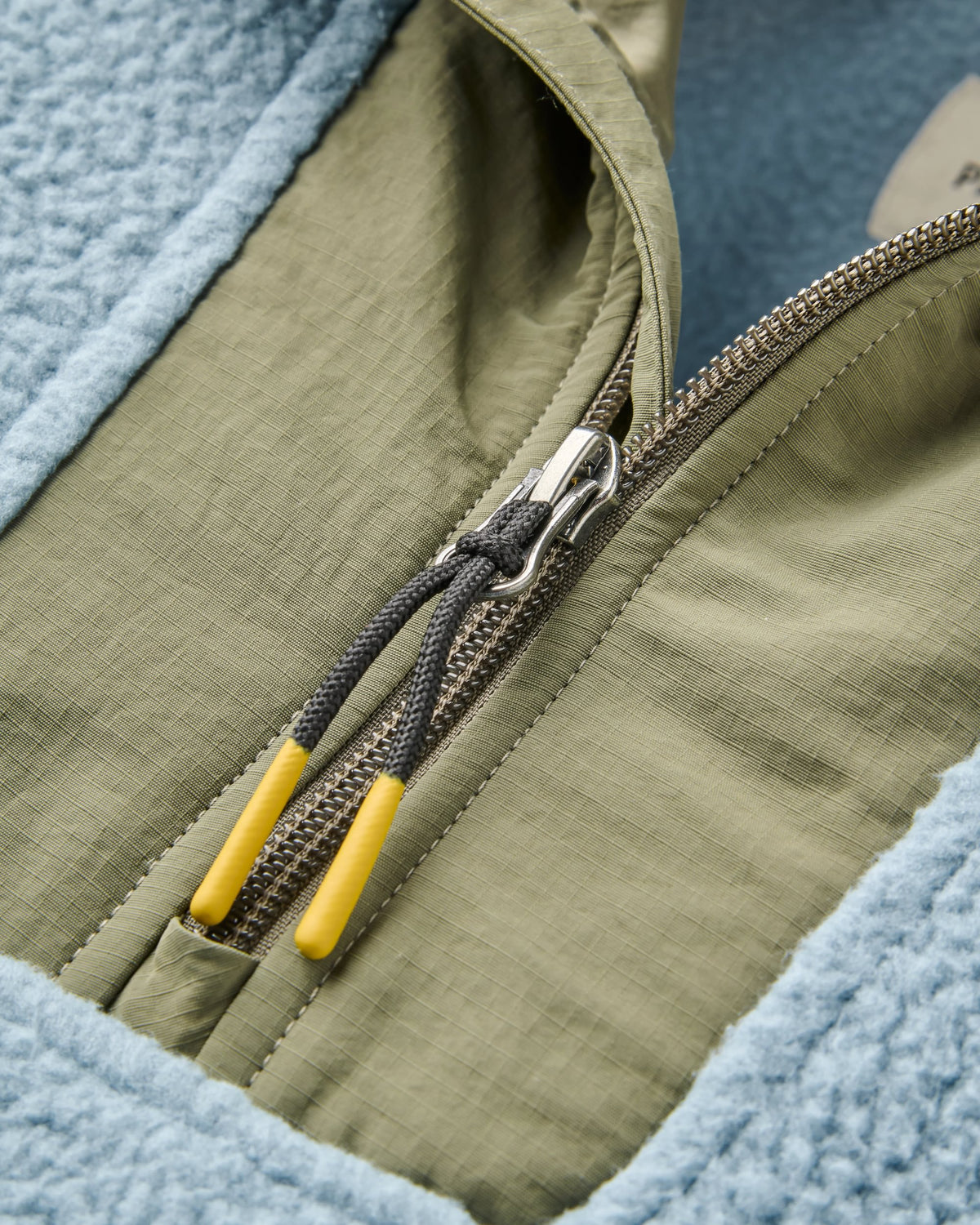 Alexander Sherpa Fleece - Dusty Olive/Faded Denim - Flatlay