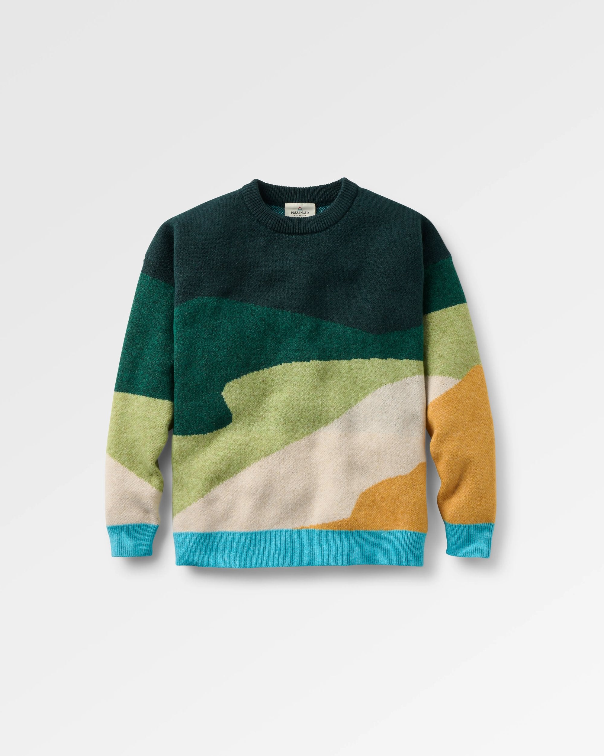 Scenic Recycled Knitted Jumper - Scenic Dark Fern - Flatlay