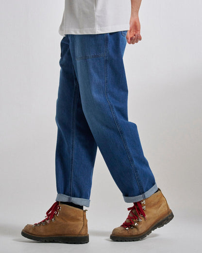 Adventurer Denim Trouser - Mid Wash Denim  - Studio Model