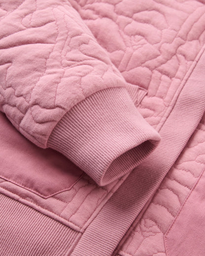 Seagrass Organic Cotton Quilted Hoodie - Pink Haze - Flatlay