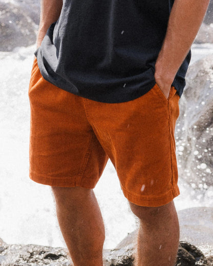 Drifter Cord Short - Sunset Orange - Lifestyle