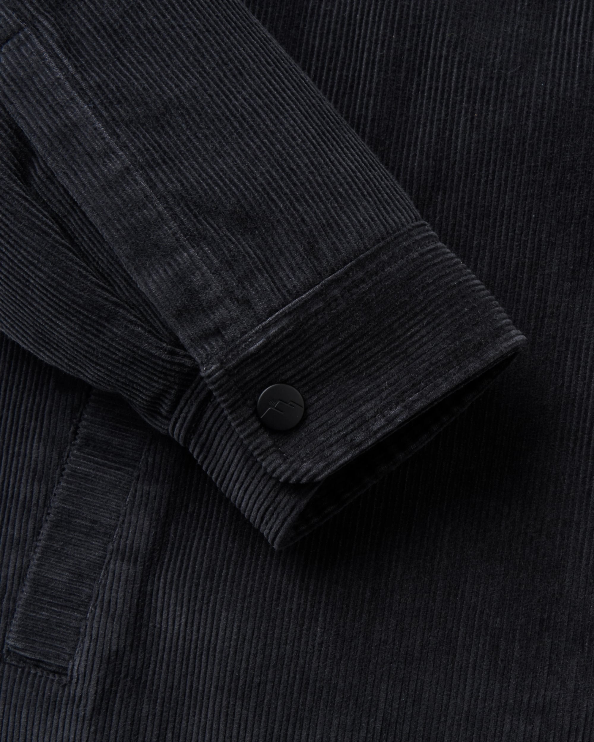 Kodiak Sherpa Lined Cord Overshirt - Faded Black - Flatlay