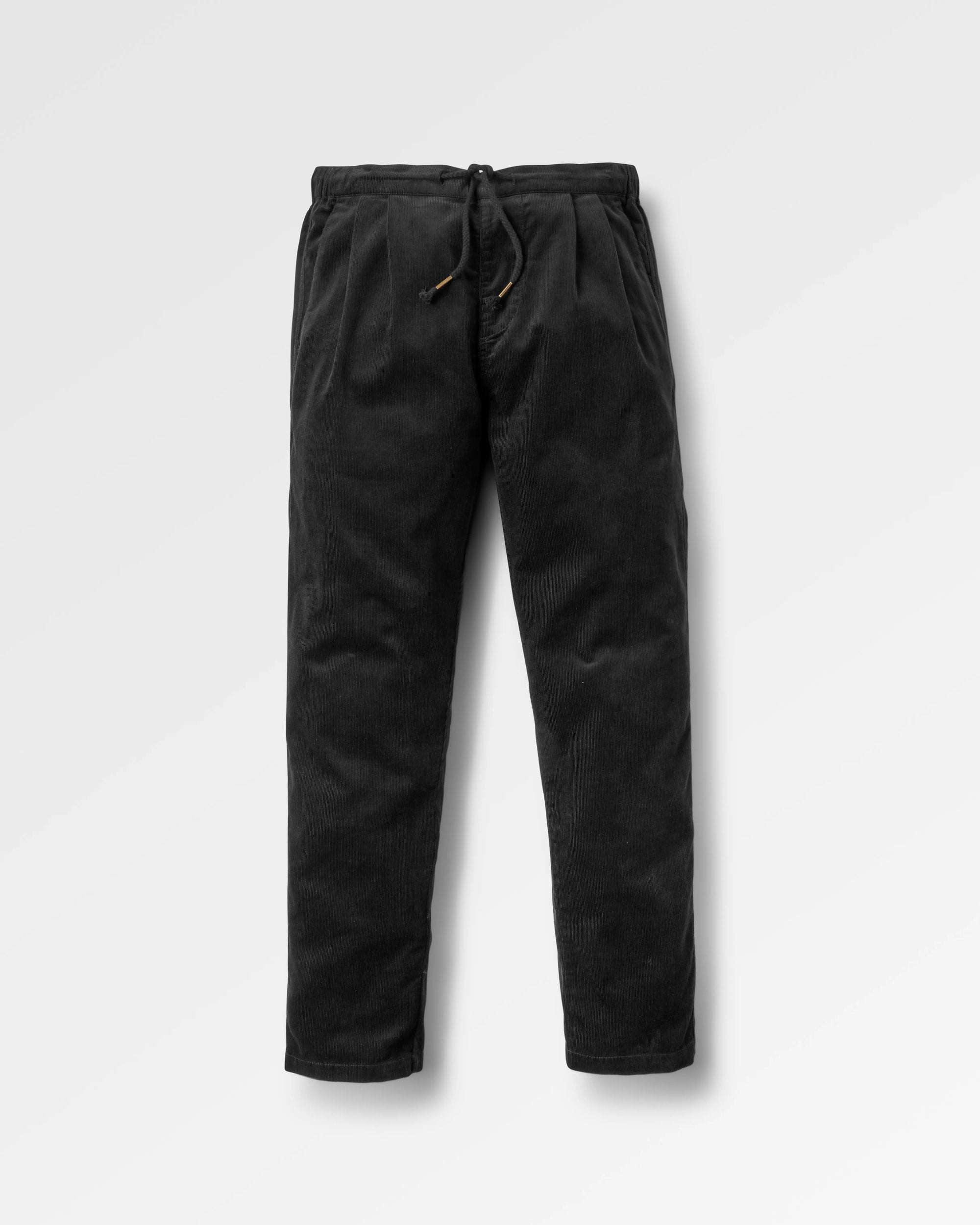 Compass Recycled Corduroy Trouser - Black - Flatlay