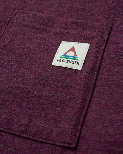 Heritage Organic Relaxed Fit T-Shirt - Wine Marl - Flatlay