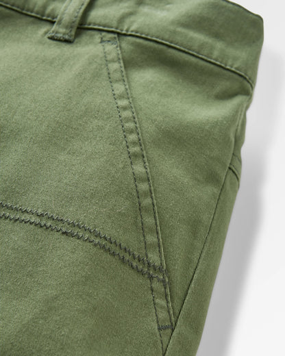 Lani Organic Twill Long Short - Wild Green - Flatlay