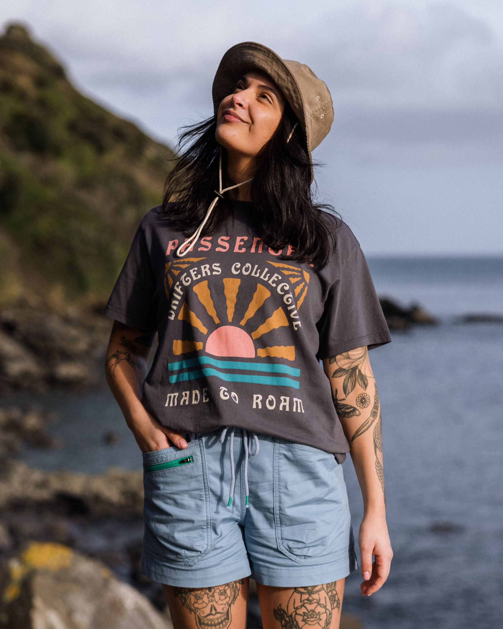 Basswood Organic Cotton Short - Faded Denim - Lifestyle