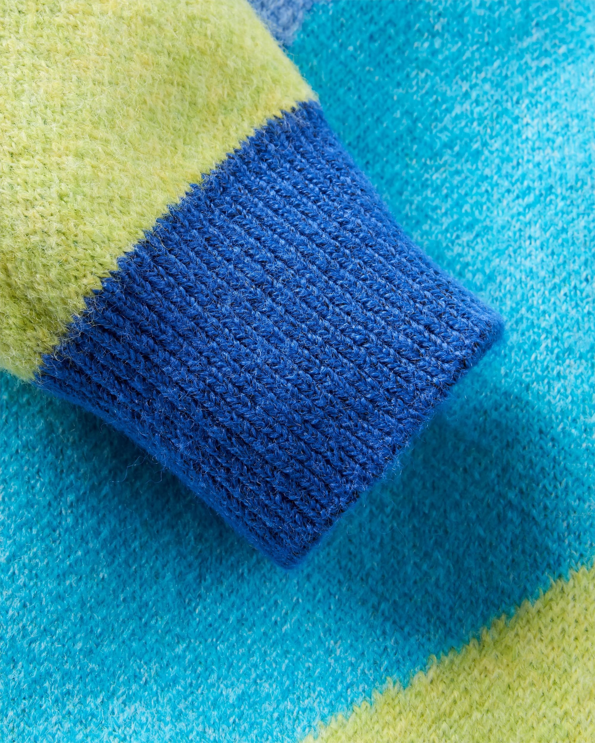 Scenic Recycled Knitted Jumper - Scenic Azure Blue - Flatlay