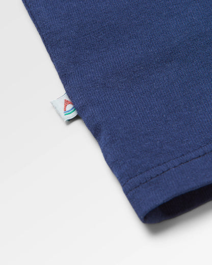 Classic Logo Recycled Cotton LS T-Shirt - Rich Navy - Flatlay