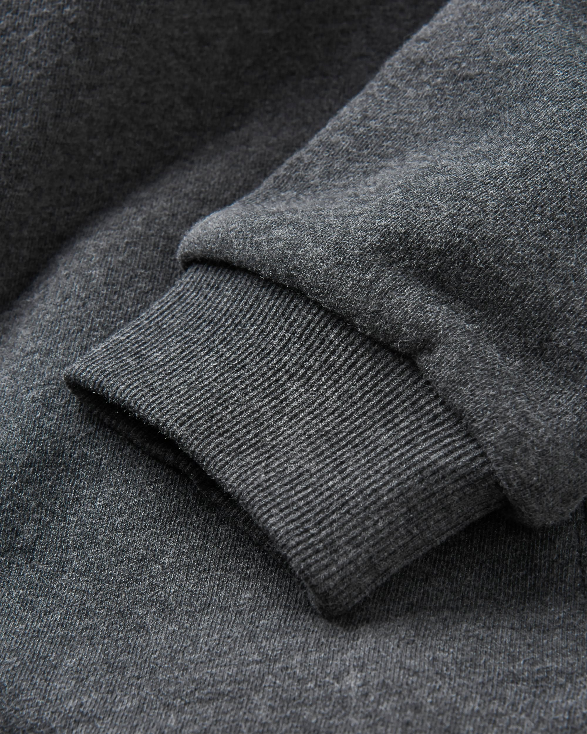 Tidal Full Zip Organic Cotton Hoodie - Charcoal Marl - Flatlay