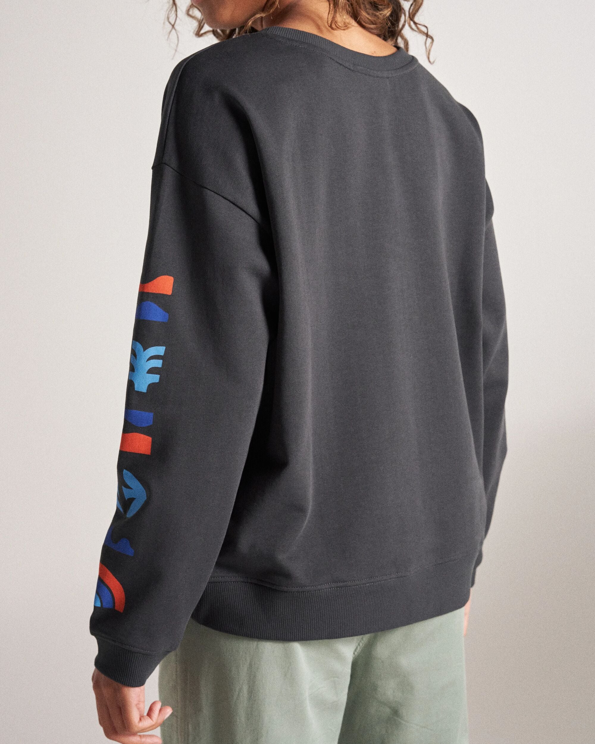 Papercut Recycled Sweatshirt - Black - Studio Model