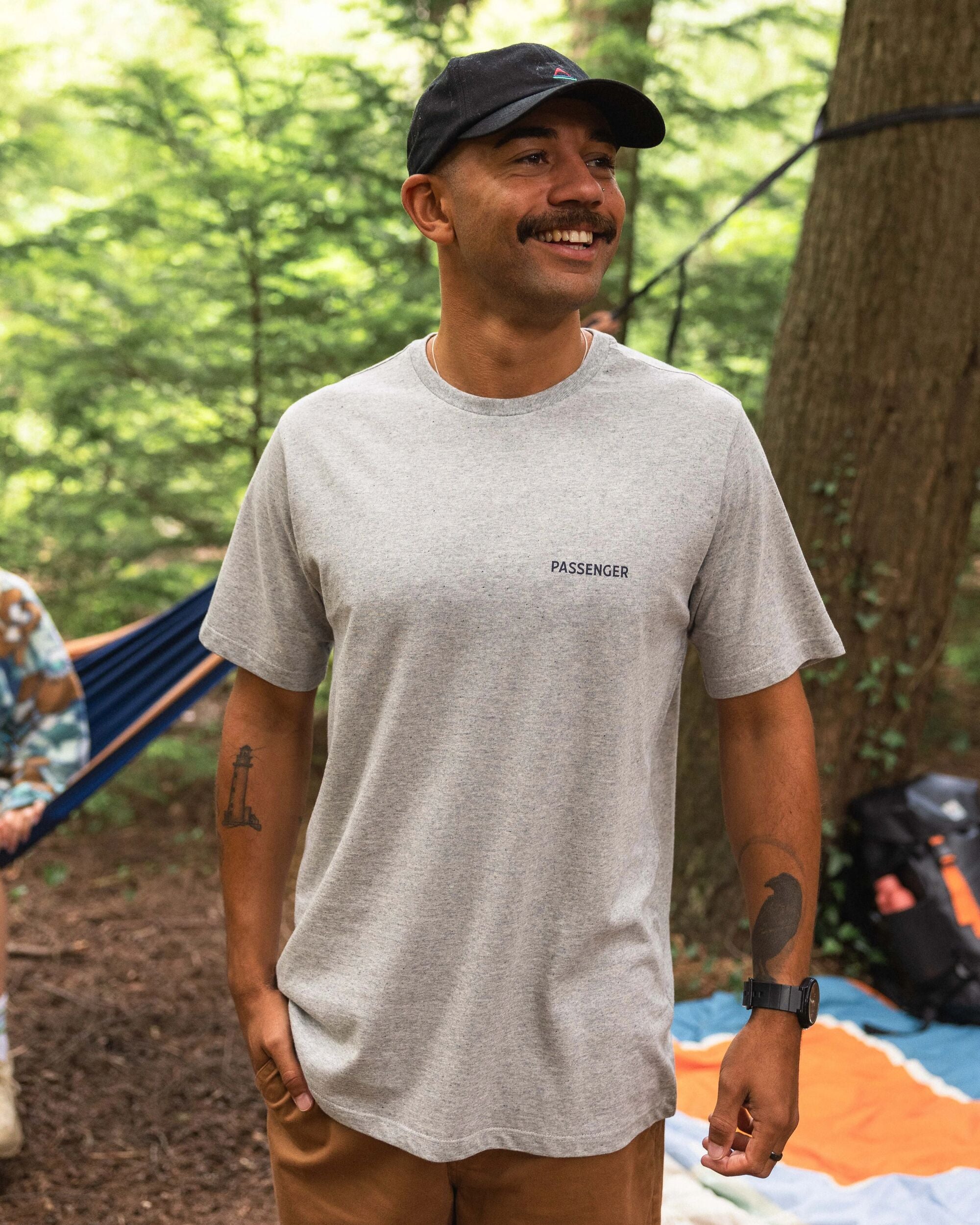 Roamer Men's Recycled Cotton T-Shirt - Grey Marl - Lifestyle