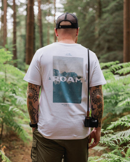 Roam Recycled Cotton T-Shirt - White - Lifestyle
