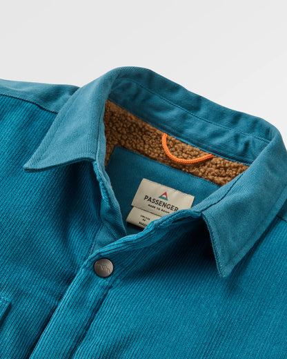 Kodiak Sherpa Lined Cord Overshirt - Blue Steel - Flatlay