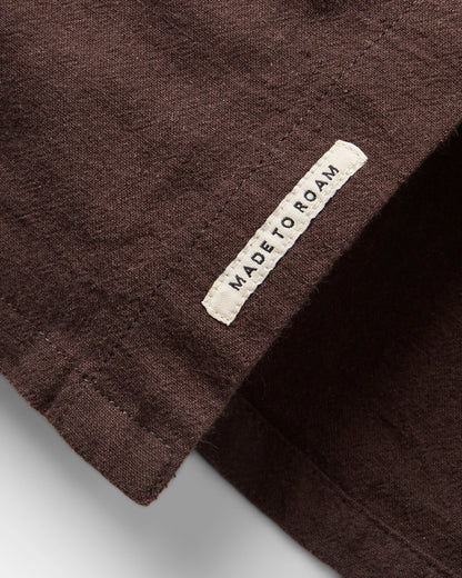 Chill Textured Short Sleeve Shirt - Espresso - Flatlay