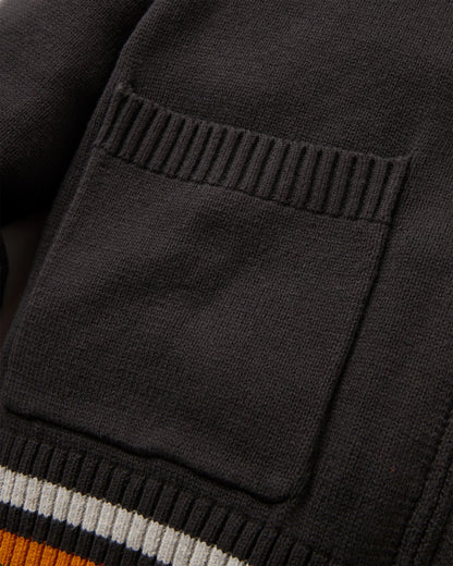 Penida Full-Zip Knitted Jacket - Faded Black - Flatlay