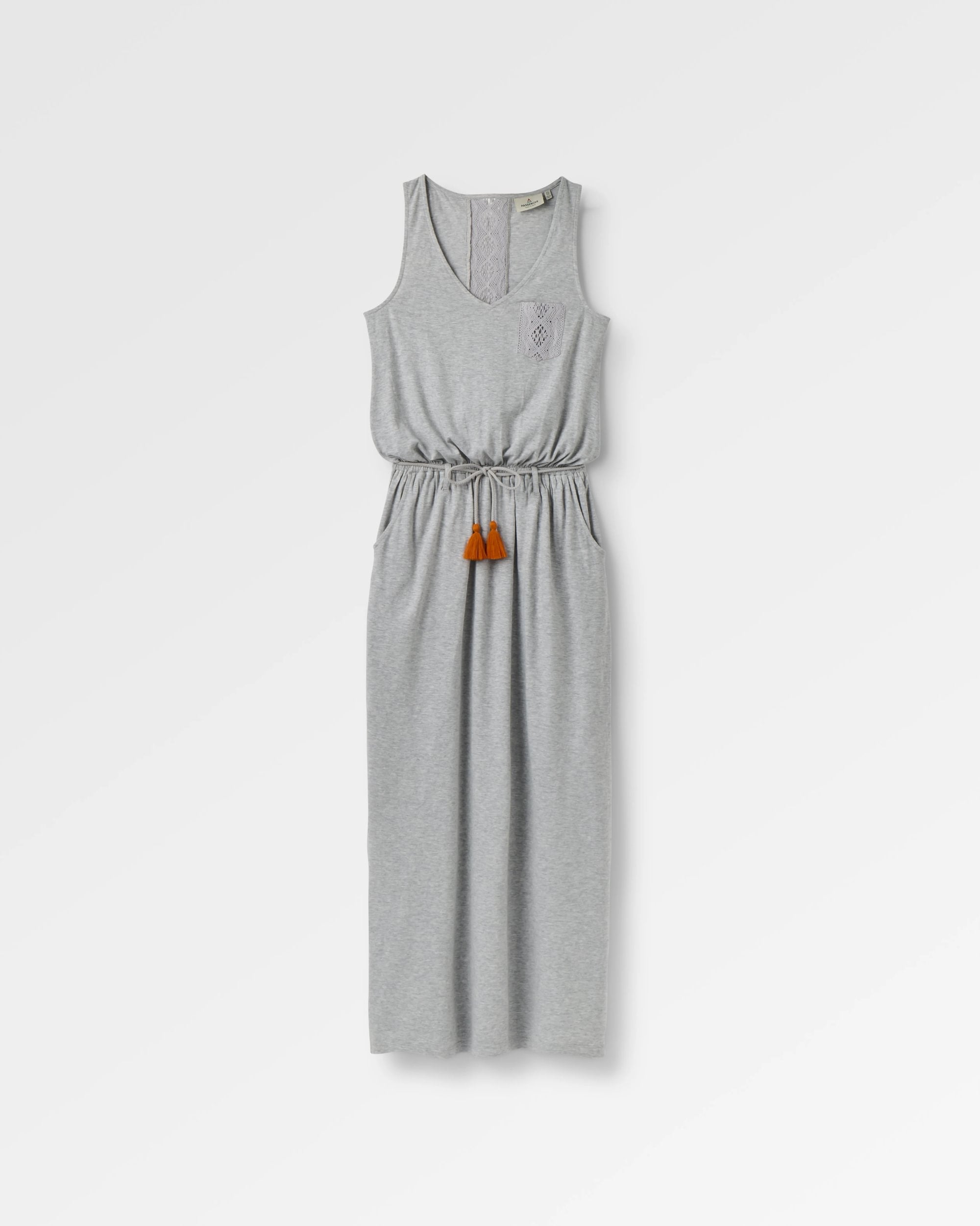 Rivergate Organic Cotton Maxi Dress 2.0 - Grey Marl - Flatlay