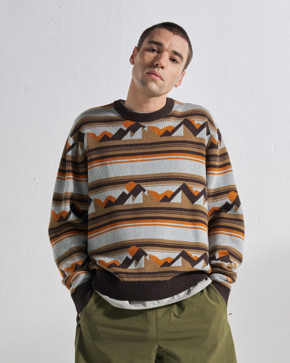 Panorama Lightweight Knitted Jumper Views Caramel Stripe – Passenger