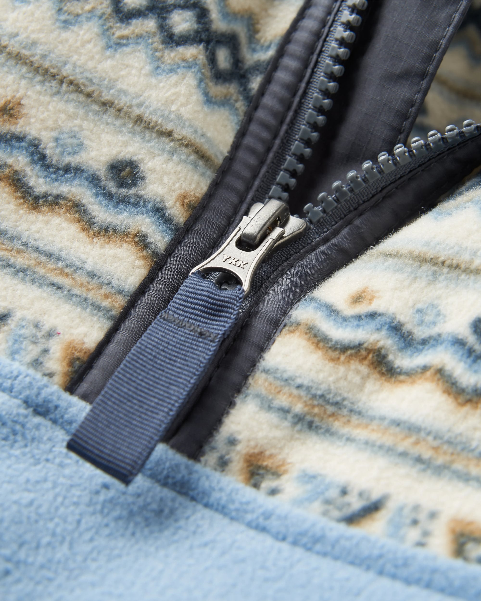 Set Off Recycled Polar 1/4 Zip Fleece - Geo Stripe Birch  - Flatlay
