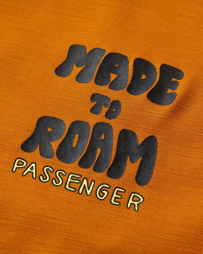Camp Lost Lightweight Merino Blend T-Shirt - Retro Orange - Flatlay