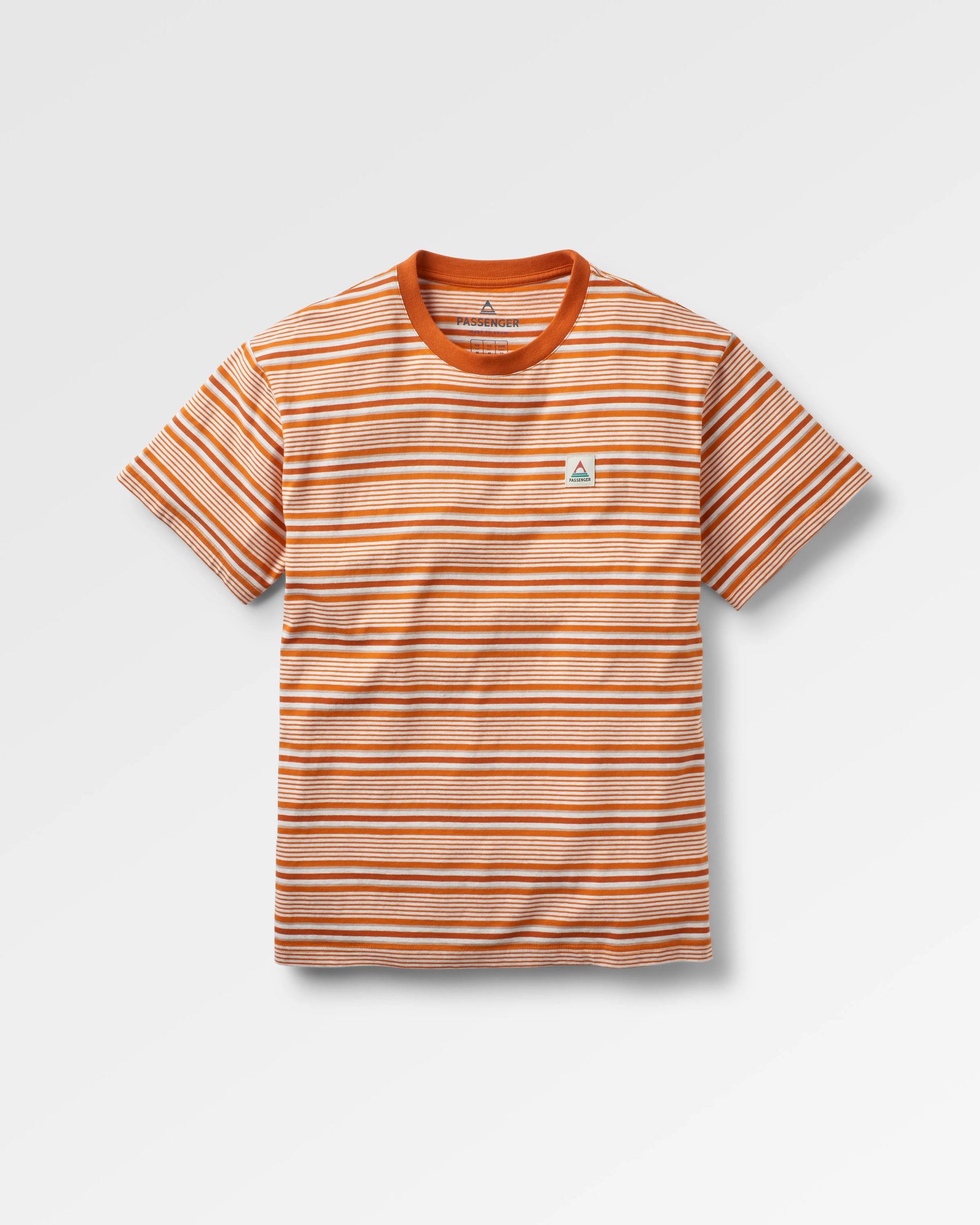 Retro Relaxed Fit T-Shirt - Sunrise Orange Stripe - Flatlay