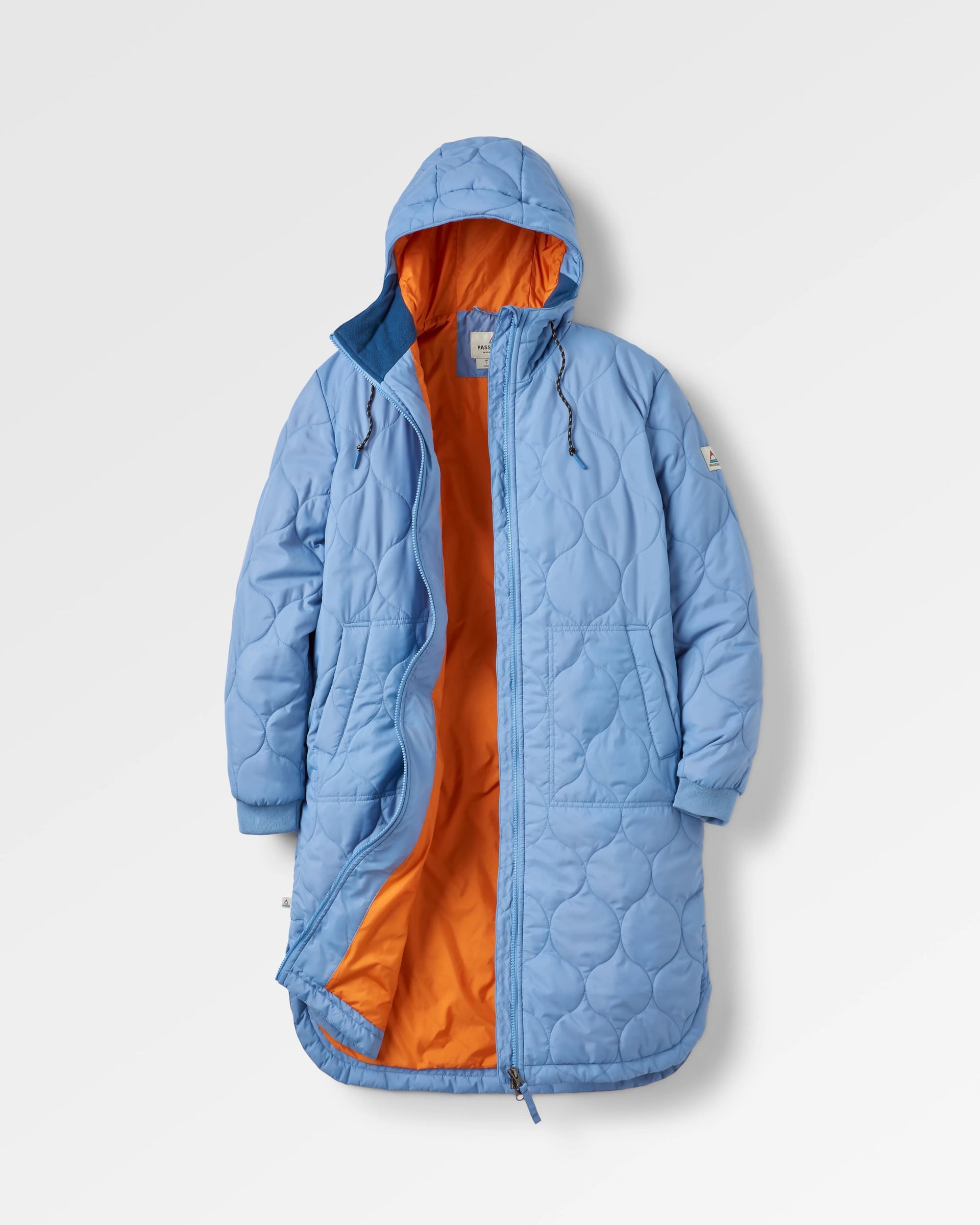 Flora Long Recycled Insulated Parka Faded Denim – Passenger