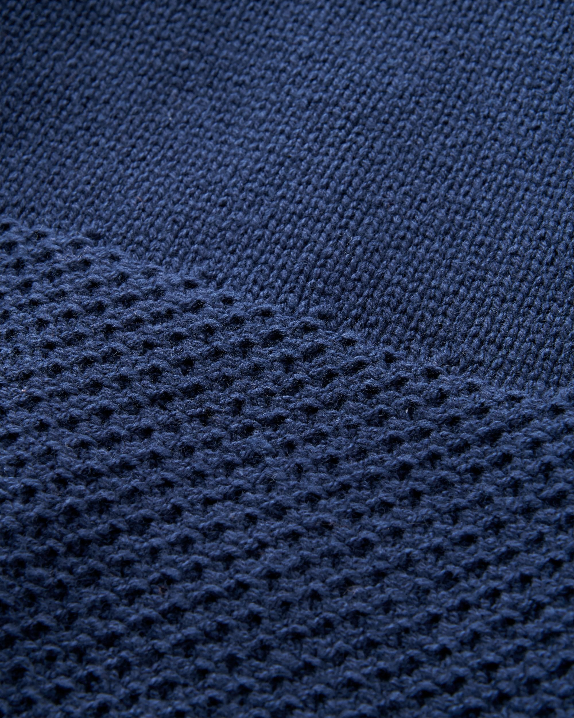 Cove Organic Cotton Knitted Jumper - Rich Navy - Flatlay