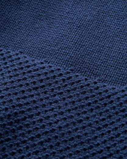 Cove Organic Cotton Knitted Jumper - Rich Navy - Flatlay