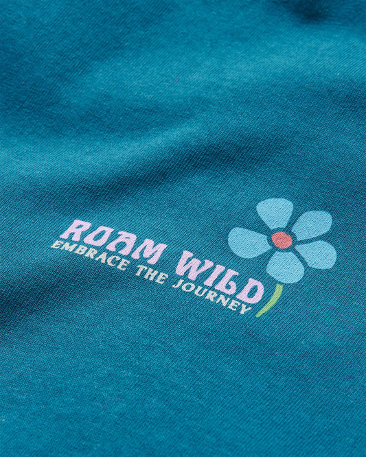 Roam Wild Recycled T-Shirt - Tidal Blue
