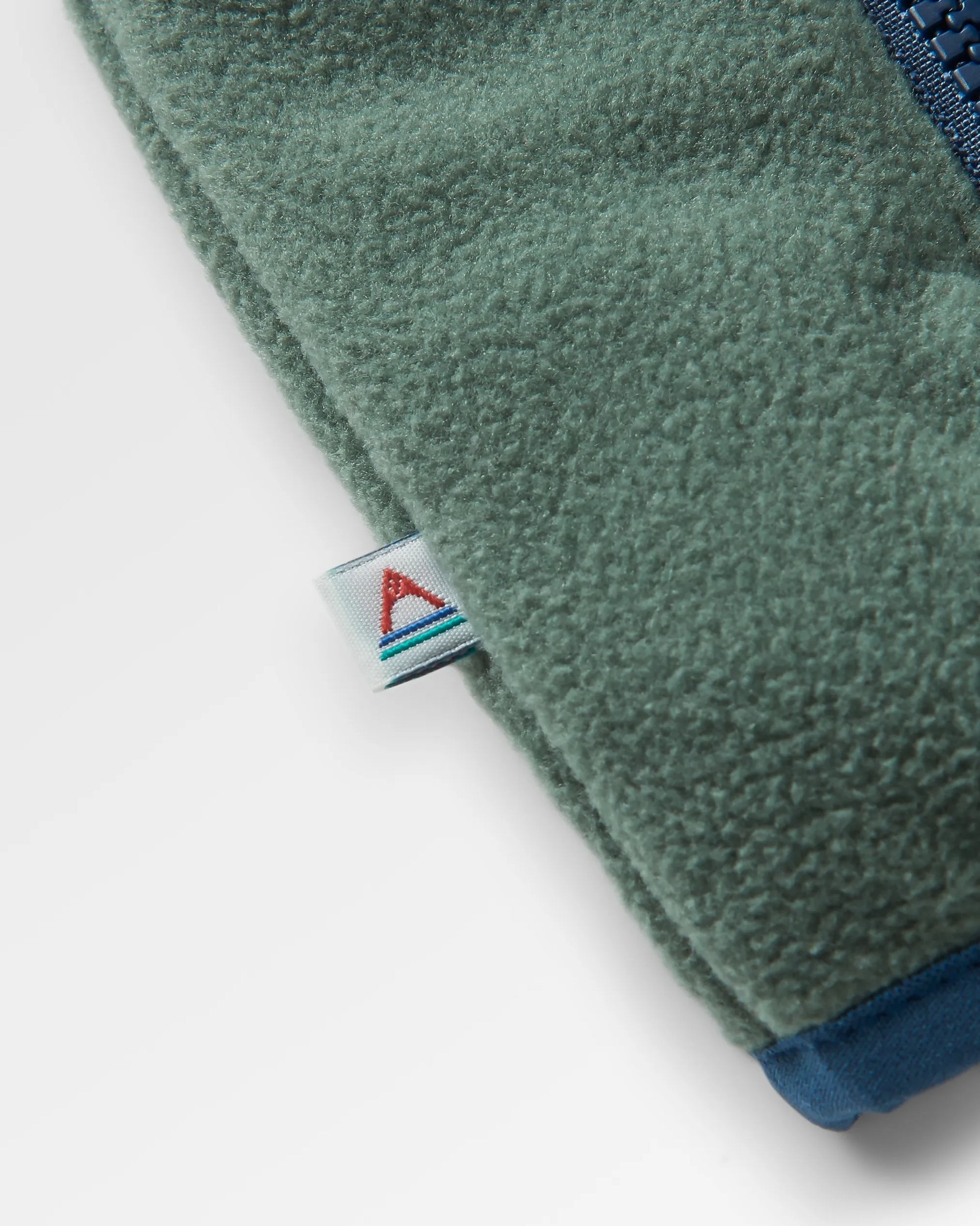 Set Off Recycled Polar 1/4 Zip Fleece - Oatmeal/ Dark Forest - Flatlay