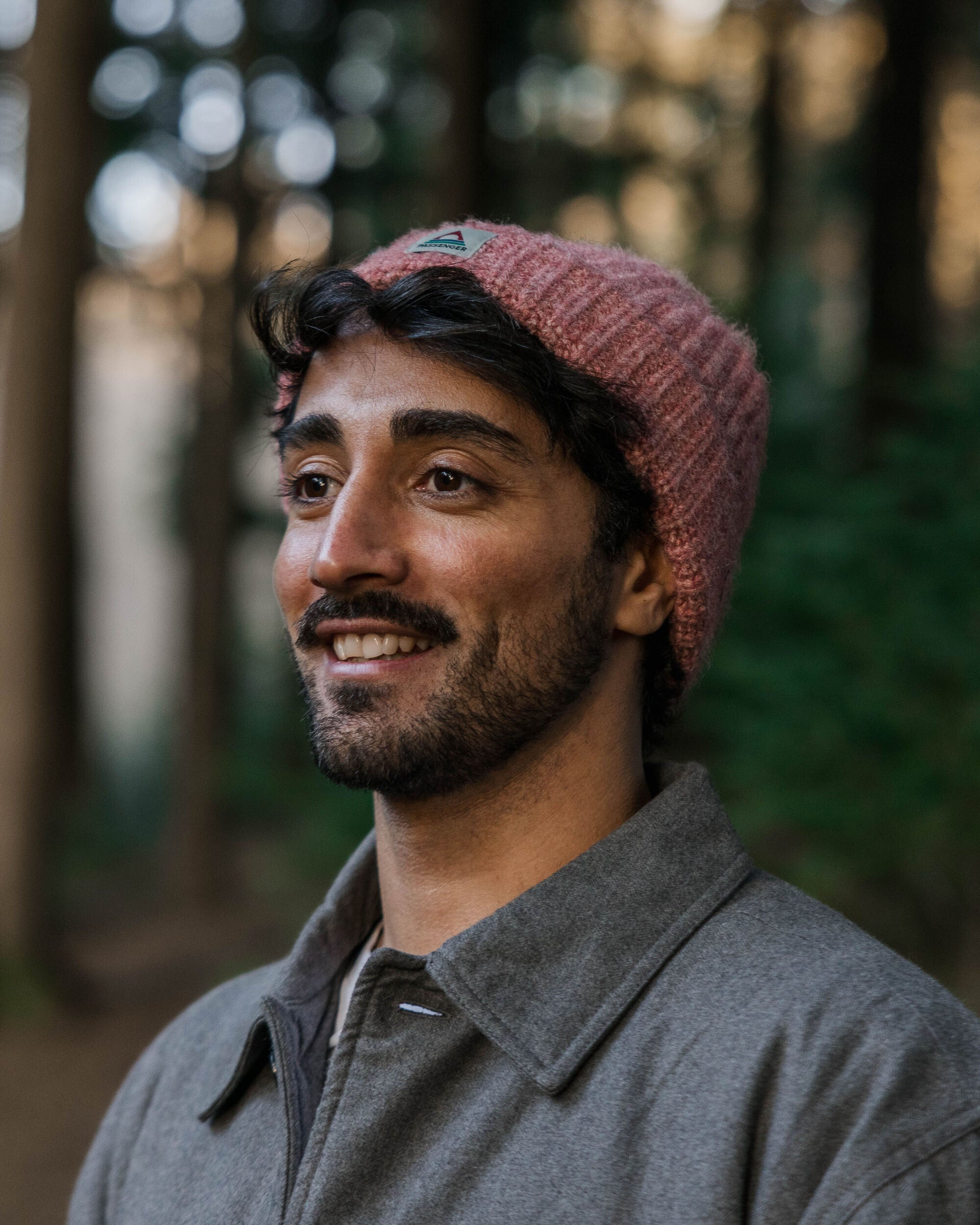 Redwood Fleece Lined Recycled Beanie - Rose - Lifestyle - Male