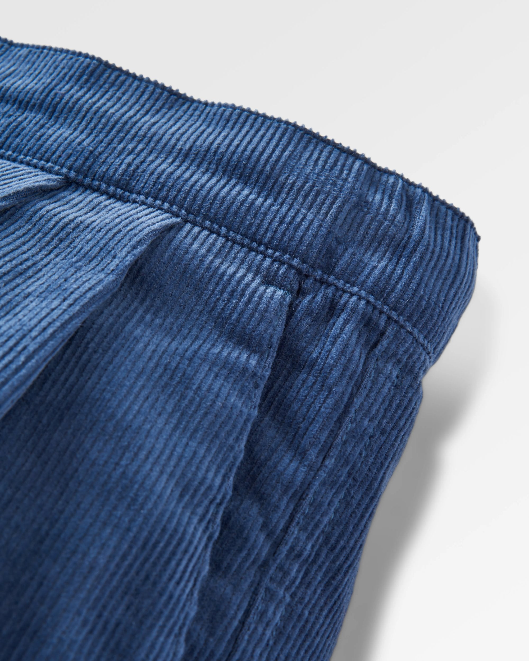 Compass Recycled Corduroy Trouser - Dark Denim - Flatlay
