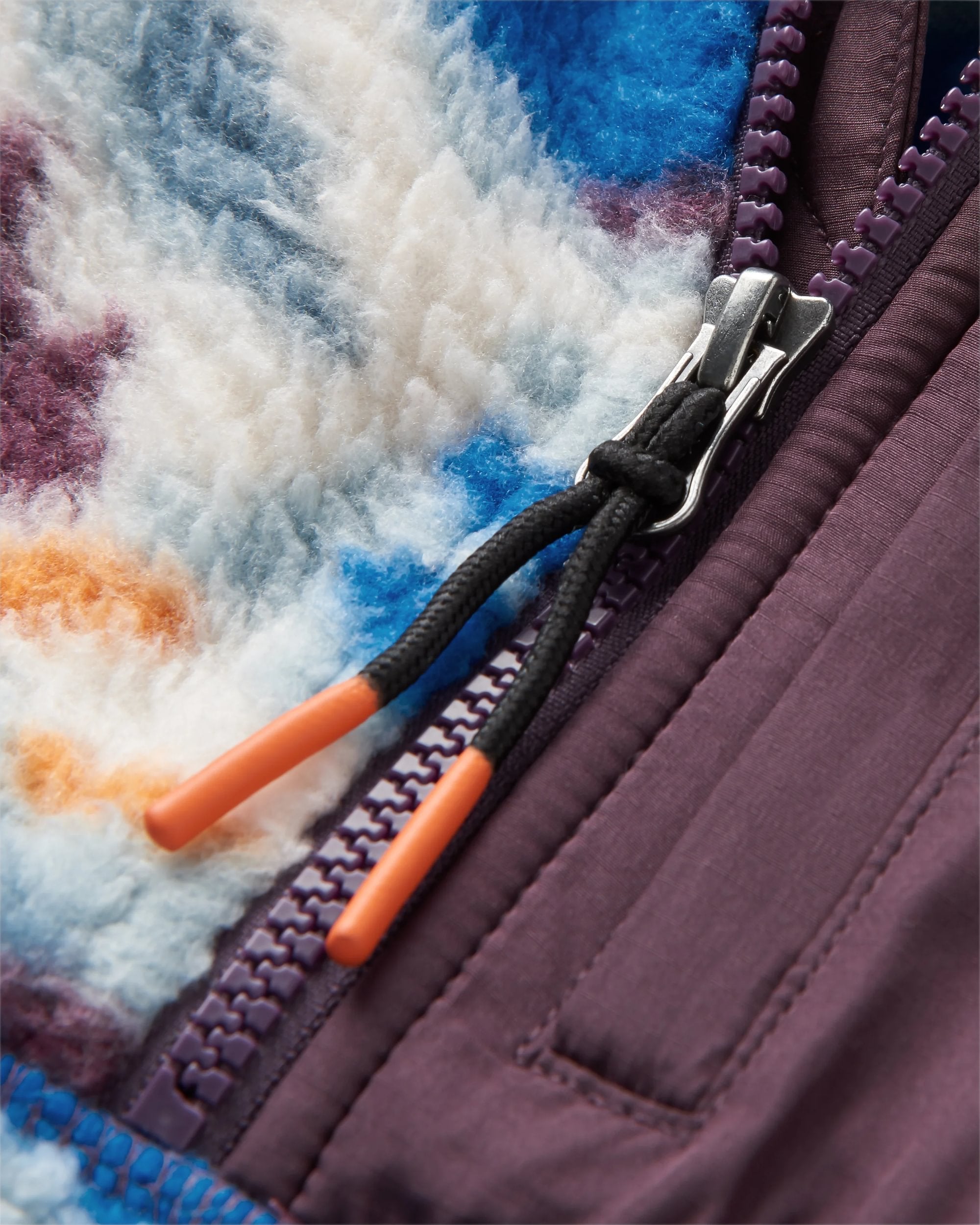 Home Recycled Sherpa Fleece - Mount Scenic Azure Blue - Flatlay