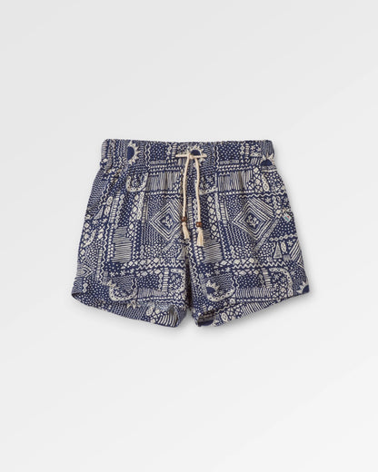 Santosa Woven Short - Vintage Patchwork Navy - Flatlay