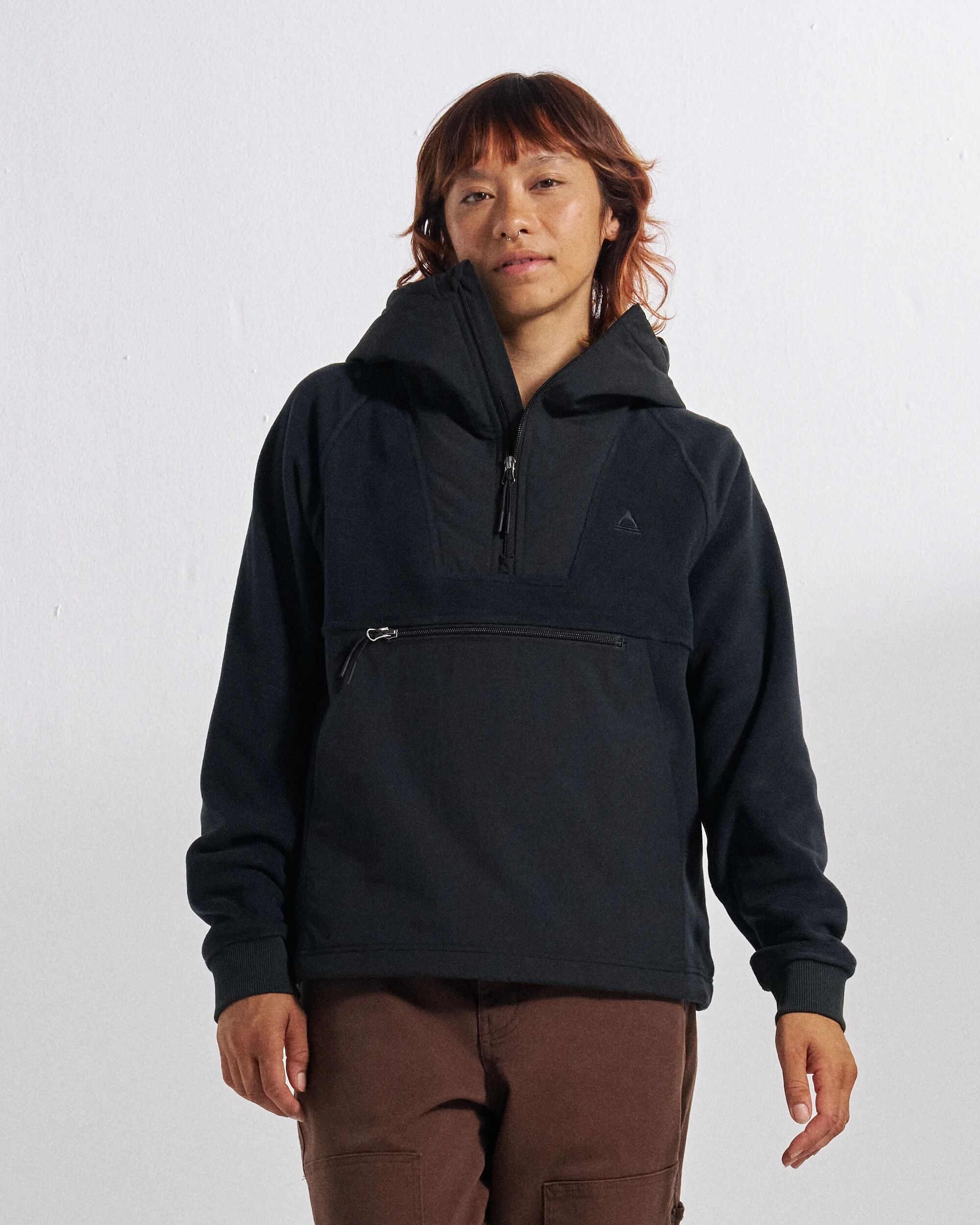 Alexander Hooded Polartec® Fleece - Black - Studio Model