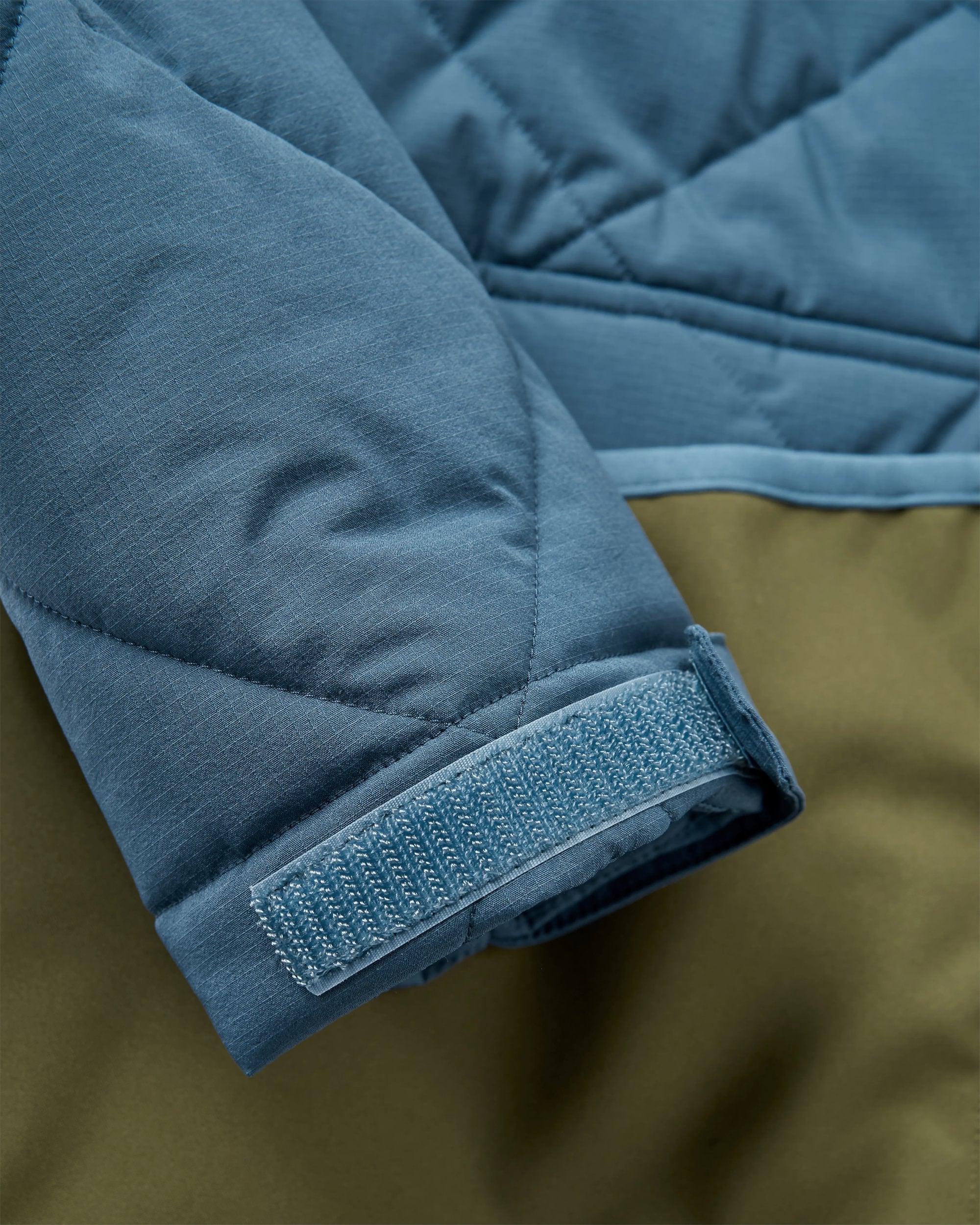 Campscape Recycled Fleece Lined Parka - Khaki/Dark Denim - Flatlay