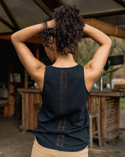 Rivergate Organic Cotton Top - Black - Lifestyle
