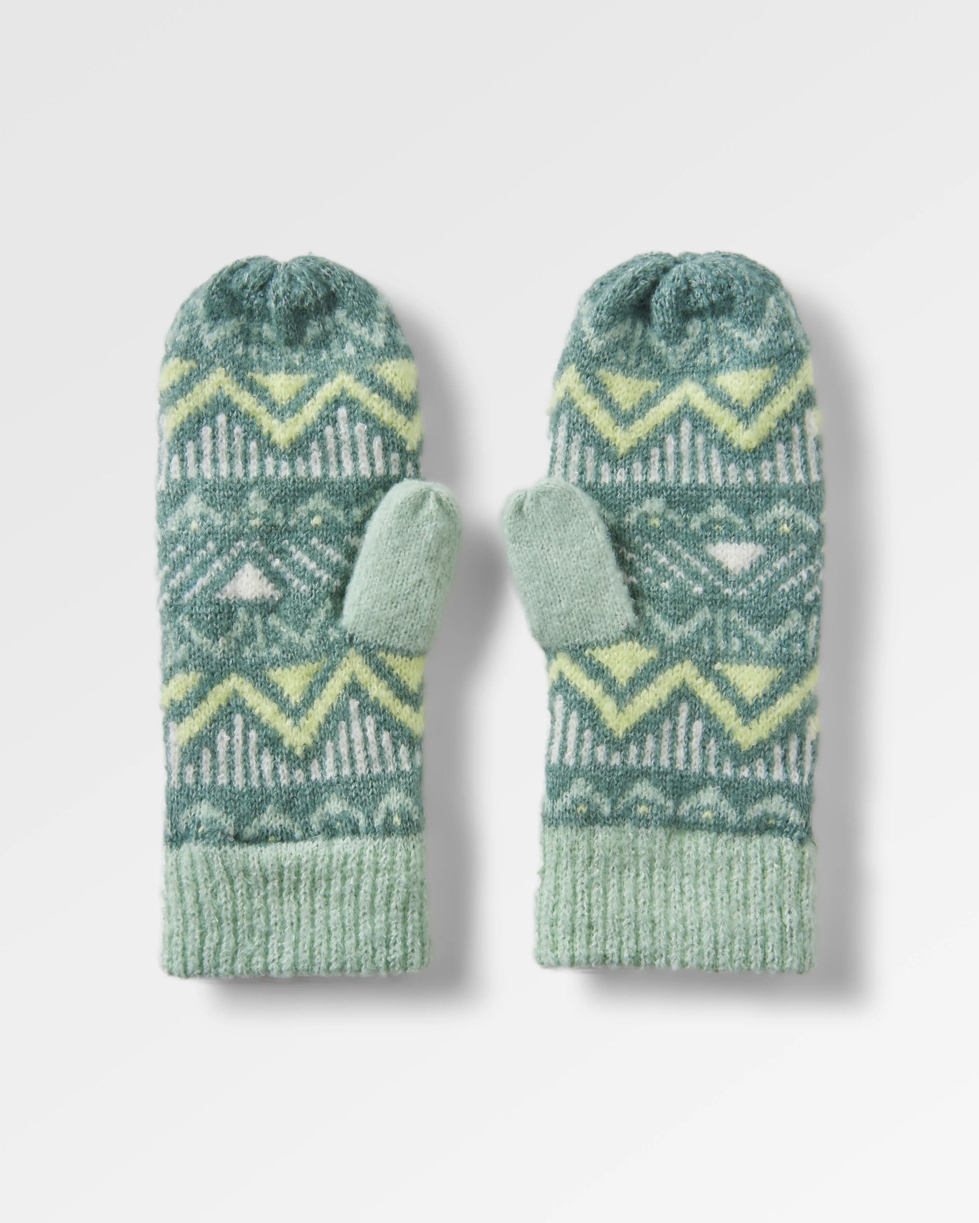 Nettle Recycled Fleece Lined Mittens - Arctic - Flatlay