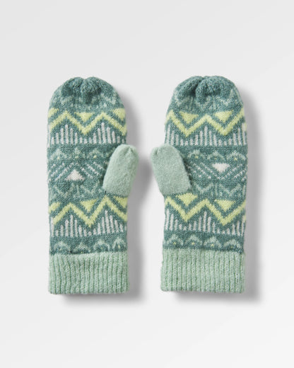 Nettle Recycled Fleece Lined Mittens - Arctic - Flatlay