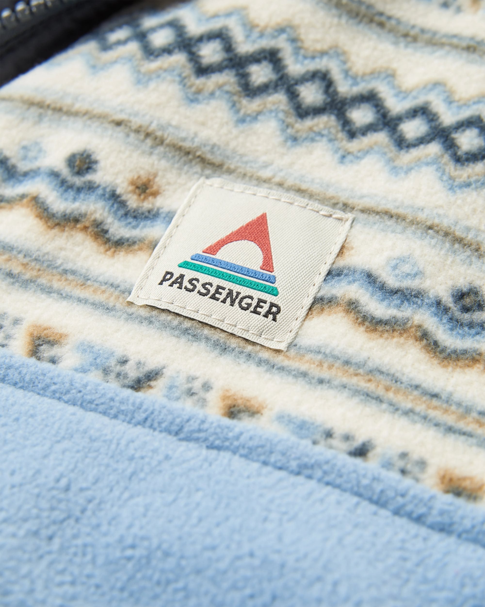 Set Off Recycled Polar 1/4 Zip Fleece - Geo Stripe Birch  - Flatlay